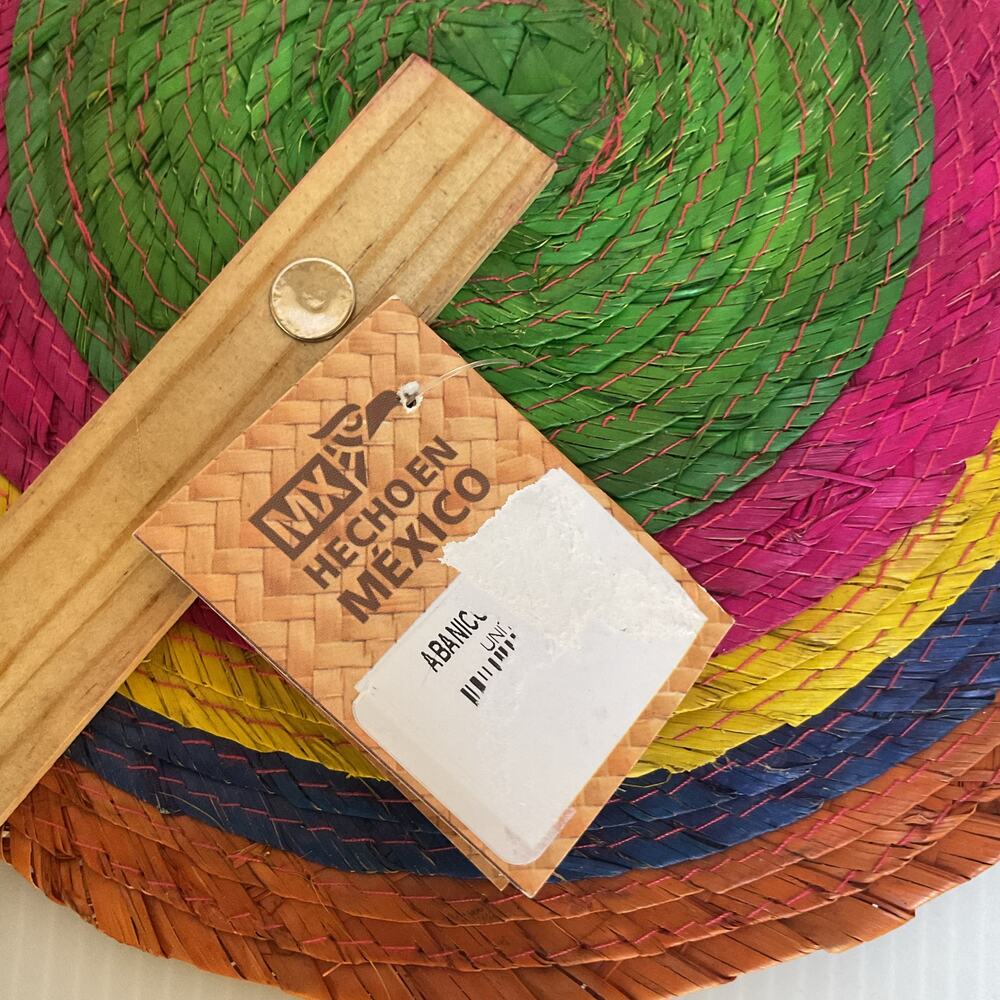 Mexican Handwoven Palm Fan – Guadalajara Souvenir Artisan Boho Decor NWT - Picture 4 of 7
